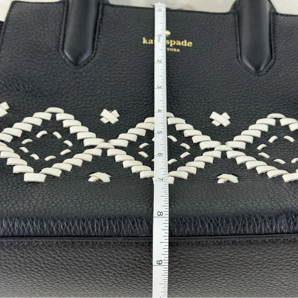Kate Spade New York Flynn Street Small Meriwether Satchel Black Leather WKRU5488 - Picture 12 of 14
